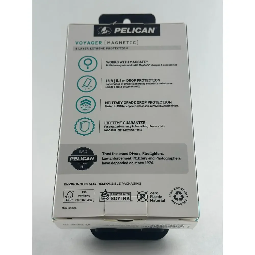 Pelican Voyager Magnetic iPhone 16e/15/14/13 Black MagSafe Case NWT